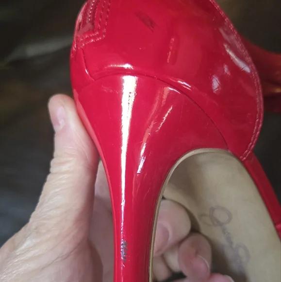 Jessica Simpson red studded patent leather Heels sz6.5M 36.5 - Picture 8 of 8